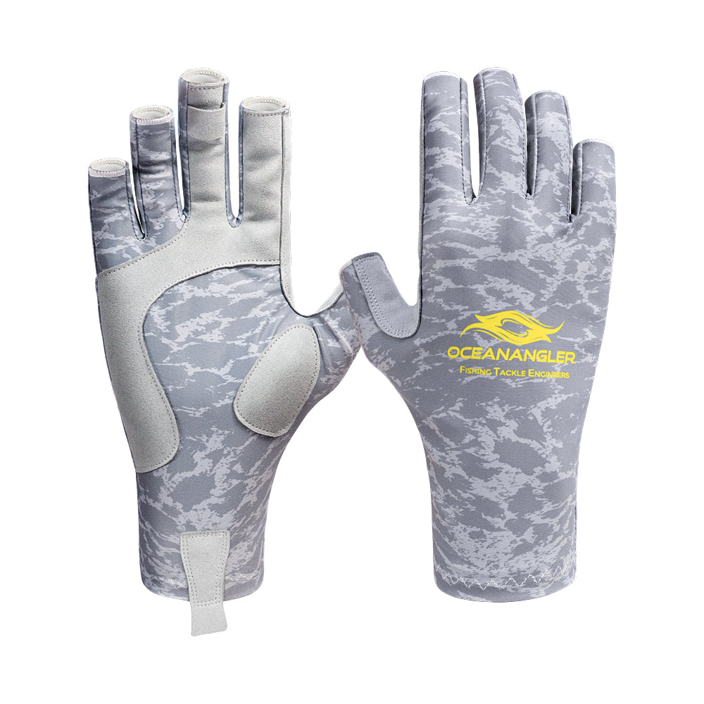 Ocean Angler UV Protective Fishing Gloves Silver
